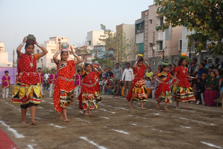 Matka Race by girls imitating as villagers